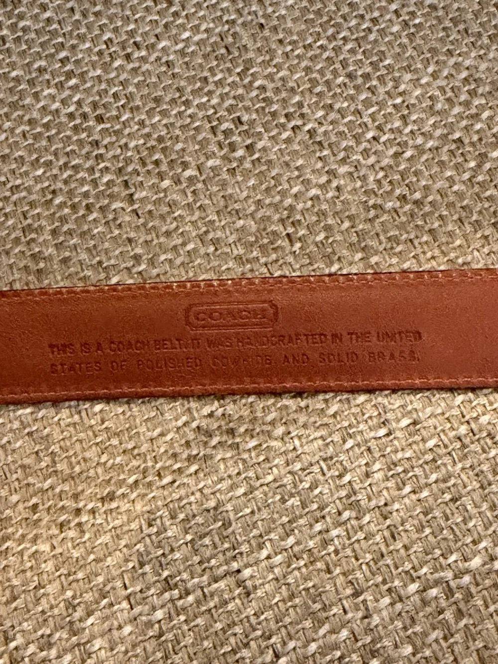 EUC - Vintage Coach Black Leather Belt with Gold Square Buckle - Small